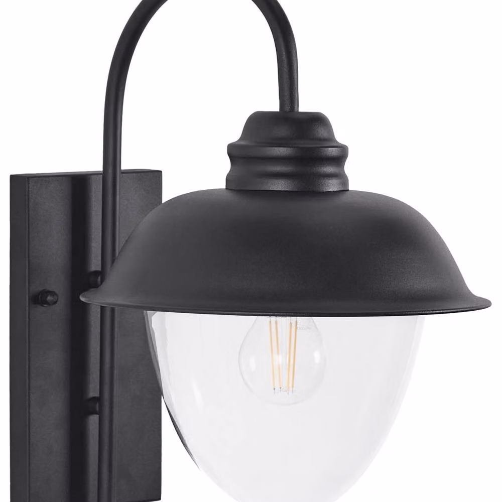 Wyld and Coco Black Metal Outdoor Wall Light with Glass Dome – 2