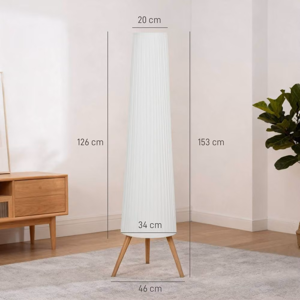 Wyld Haus Liletti Tripod Floor Lamp in Natural Wood and White Fabric – 4