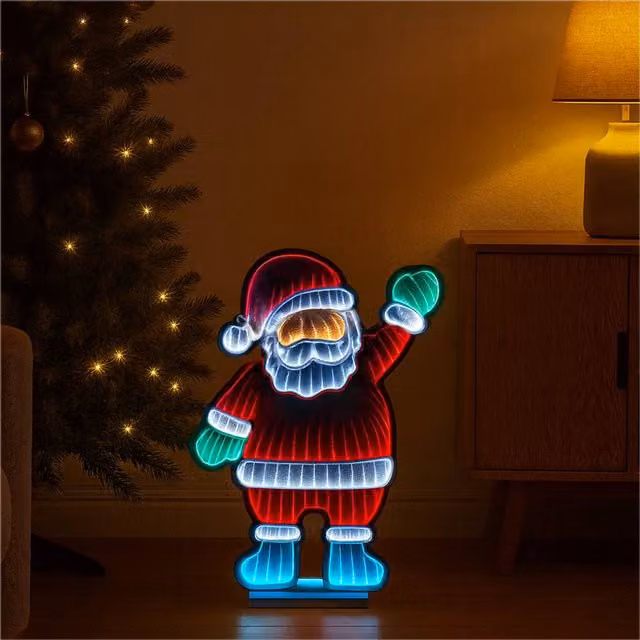 Xmas Haus Santa Infinity Light with 190 Multicolour LEDs, W: 39 cm, H: 59 cm – 1
