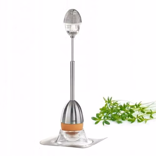 Gefu Egg Peeler with Integrated Salt Cellar in Silver Stainless Steel