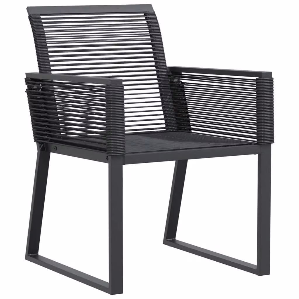 Berkfield Home Set of 4 Black Poly Rattan Garden Chairs with Armrests – 4