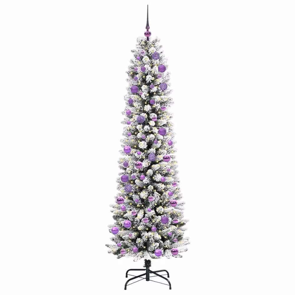 Berkfield Home Artificial Christmas Tree with 300 LEDs in Green, White and Black, Height: 240 cm – 3