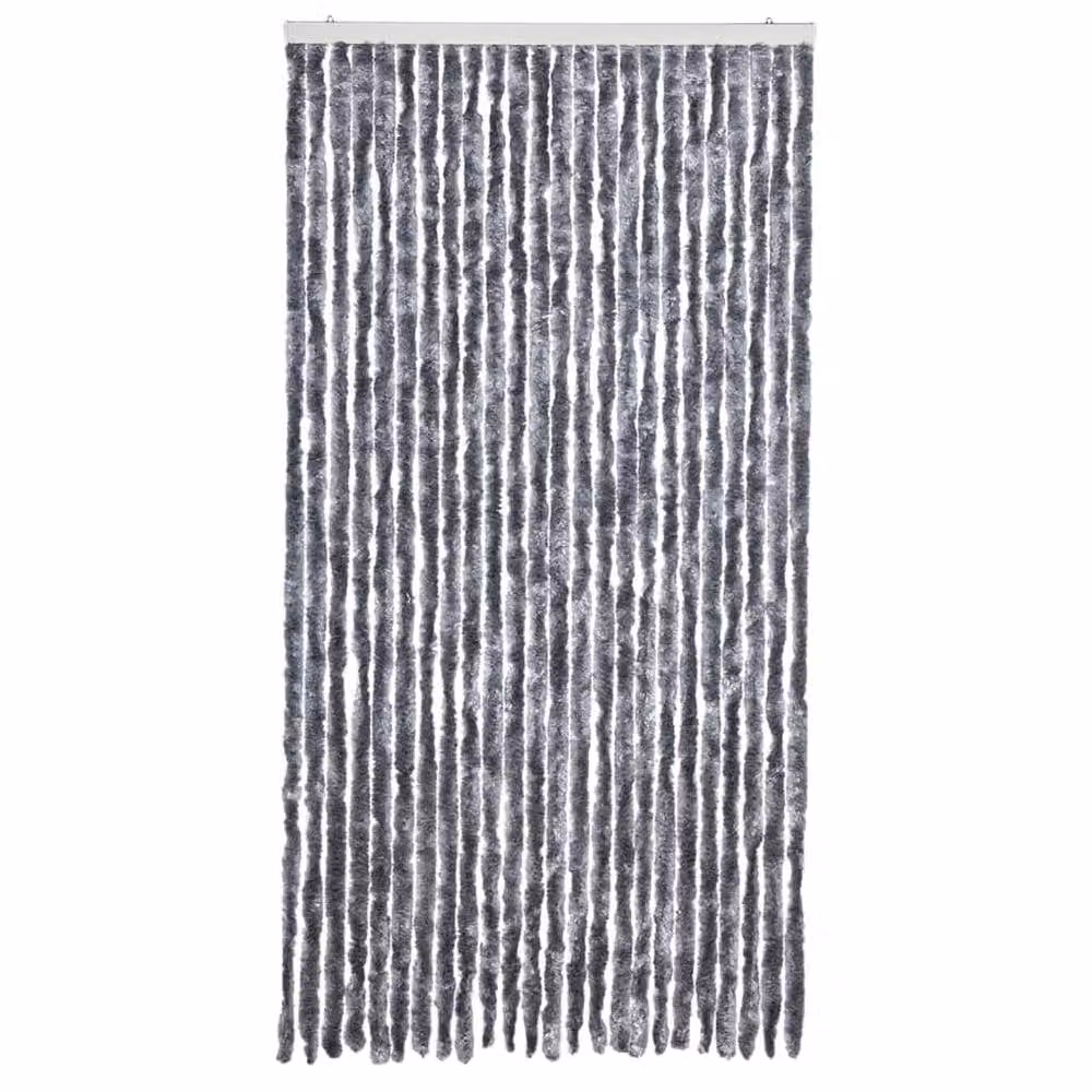 Berkfield Home Silver Chenille Insect Curtain, W: 100 cm, H: 220 cm – 1
