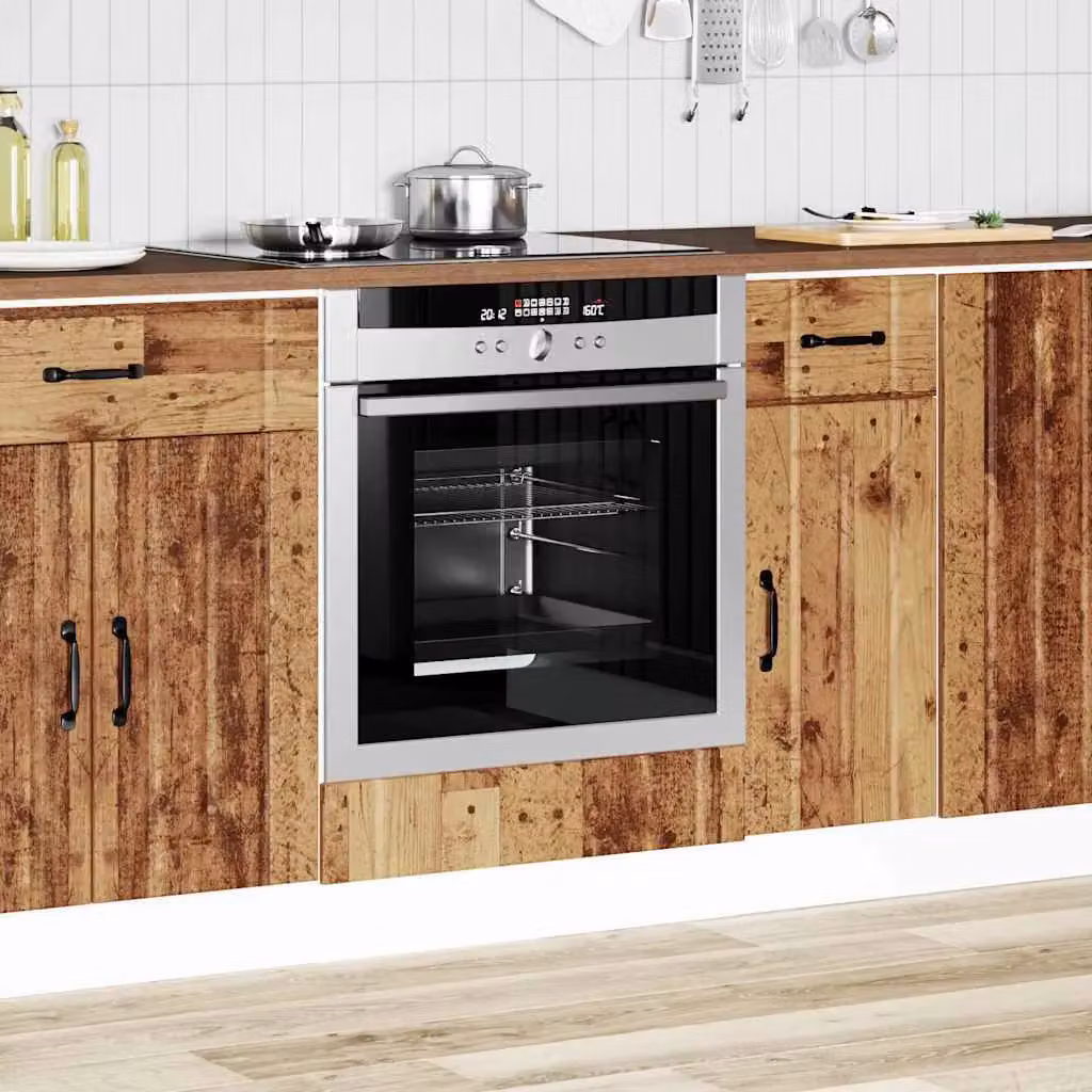 Berkfield Home Lucca Freestanding Oven Cabinet in Brown Engineered Wood – 2