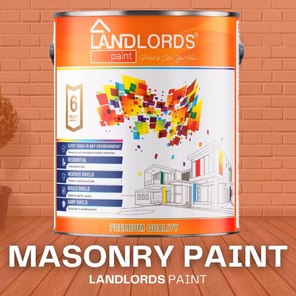 Landlords Paint Black Weatherproof Exterior Masonry Paint, 1 l – 2