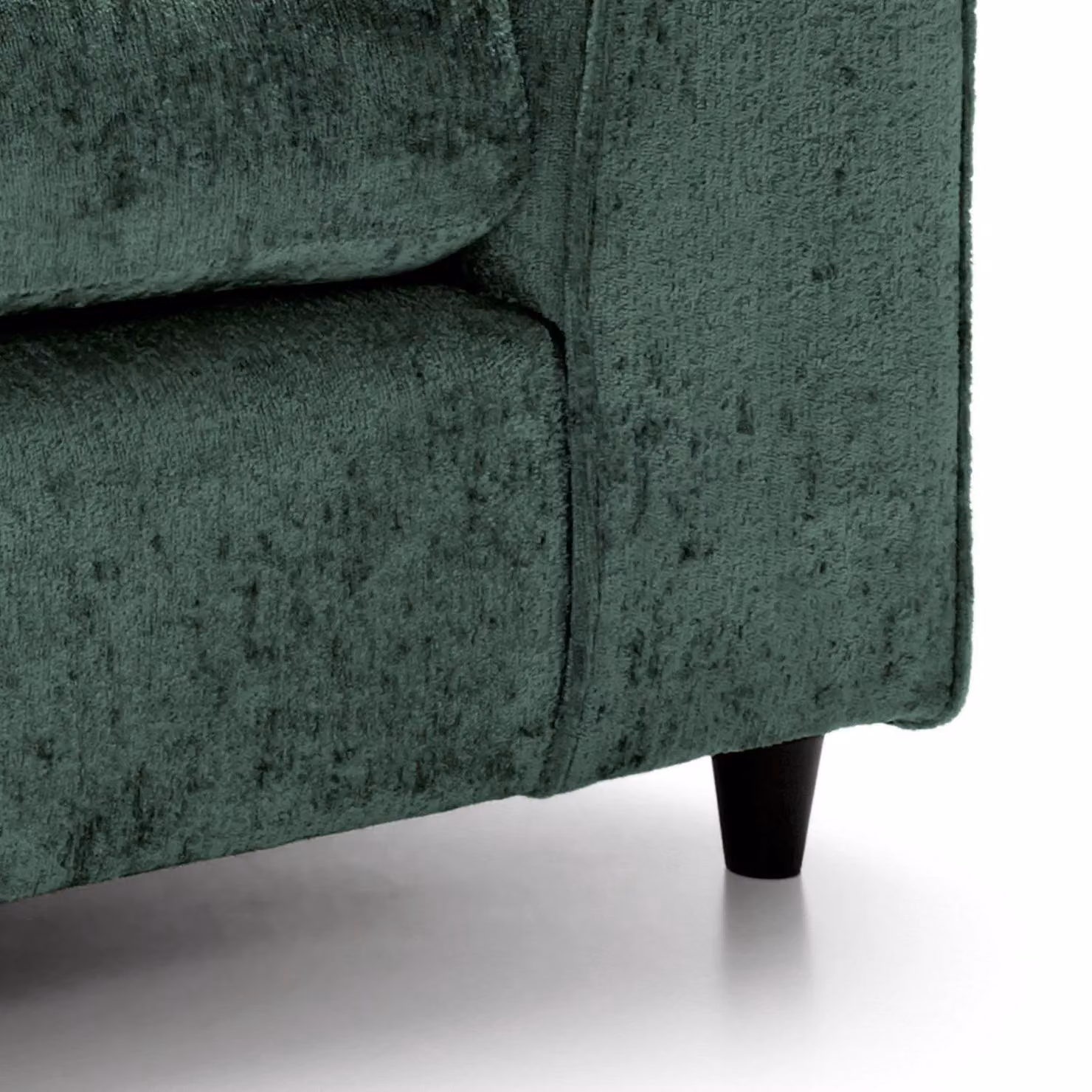 Abakus Direct Harriet Left Facing Corner Sofa in Green Crushed Chenille Fabric – 4