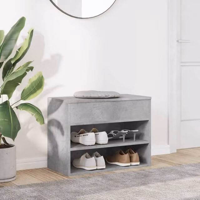 Berkfield Home Grey MDF Shoe Rack, W/D/H: 60 x 30 x 45 cm – 1