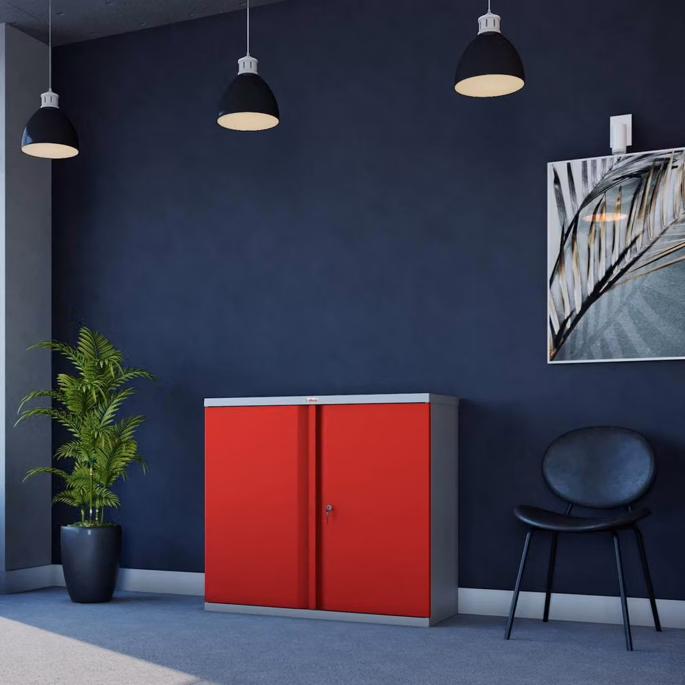 Phoenix Safe Company Red Steel Storage Cupboard with Key Lock SCL0891GRK, Width: 80 cm – 2