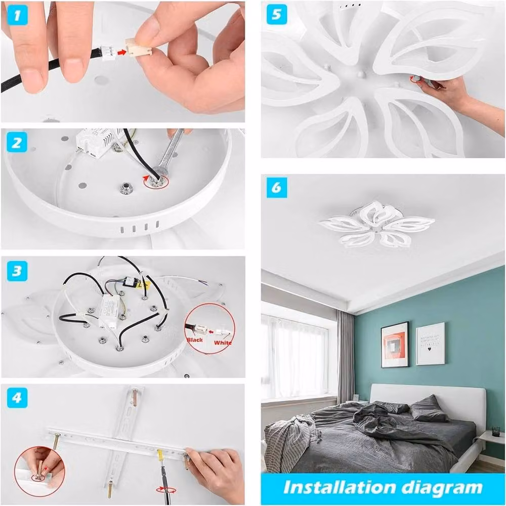 SPETLEK Modern White LED Pendant Ceiling Light with Remote Control and Dimmable Function – 3