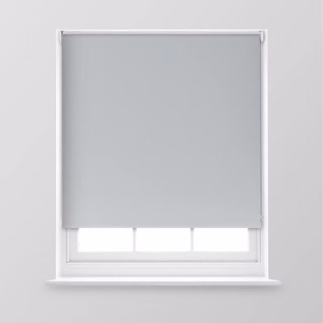 A.Unique Home Premium Trimmable Thermal Blackout Roller Window Blind, Grey, W: 120 cm, H: 170 cm