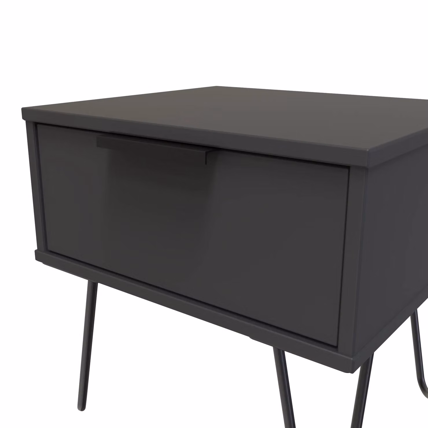 Ready Assembled 2 U Fuji 1 Drawer Bedside Table in Dark Grey – 3