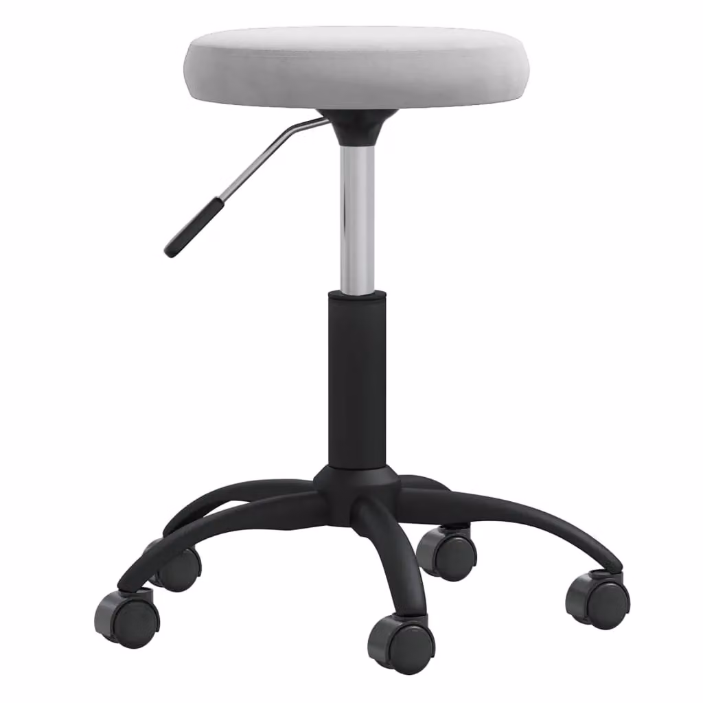 Berkfield Modern Swivel Task Chair in Light Grey Velvet – 2