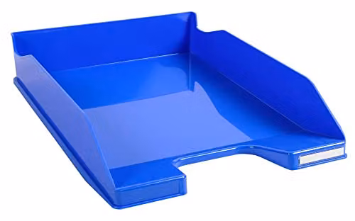 Exacompta Combo Midi Letter Tray in Ice Blue Glossy Plastic, W: 34.7 cm, D: 25.5 cm, H: 6.5 cm – 1