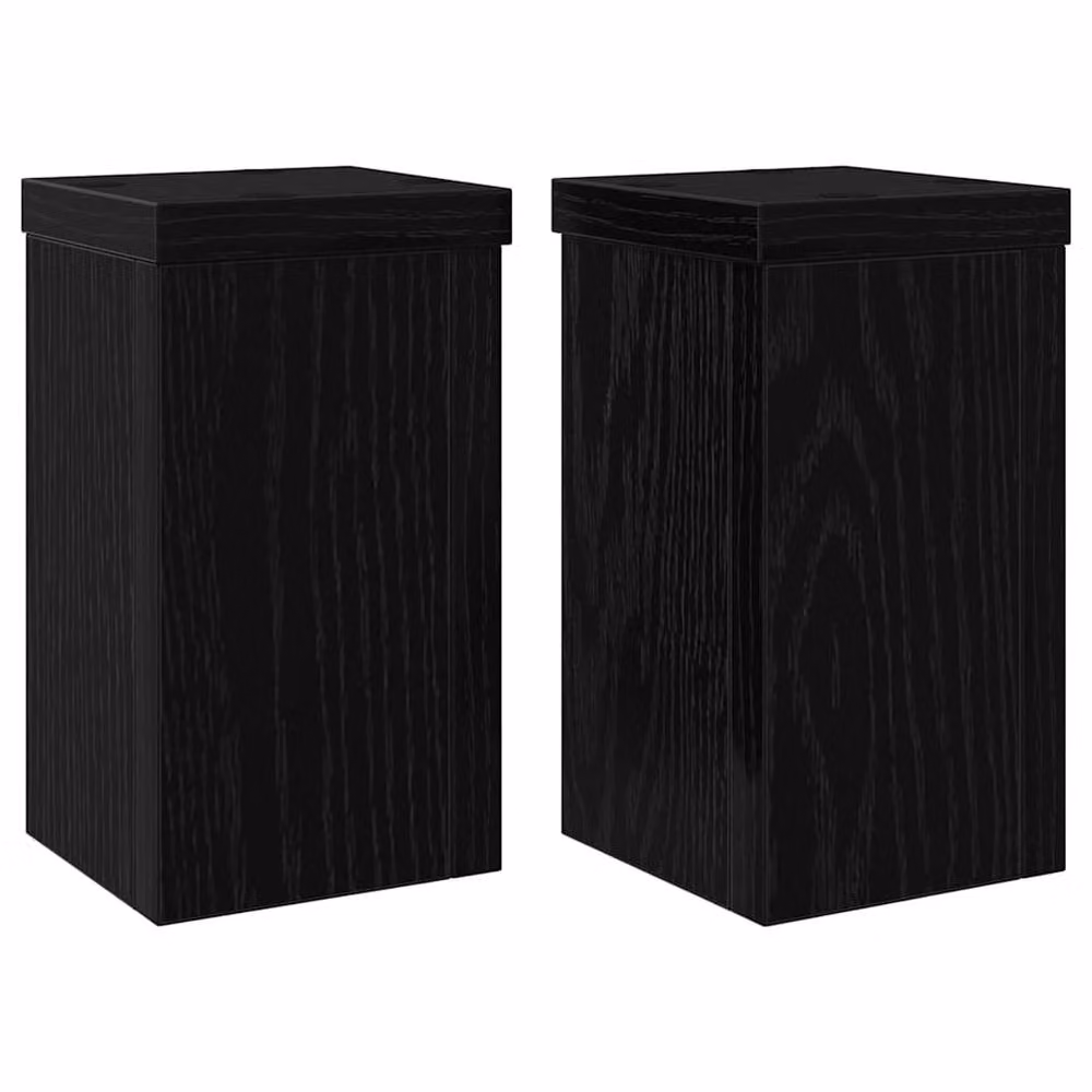 Berkfield Home Black Oak Wood Plant Stand Set of 2, W/D/H: 10 x 10 x 18 cm – 2