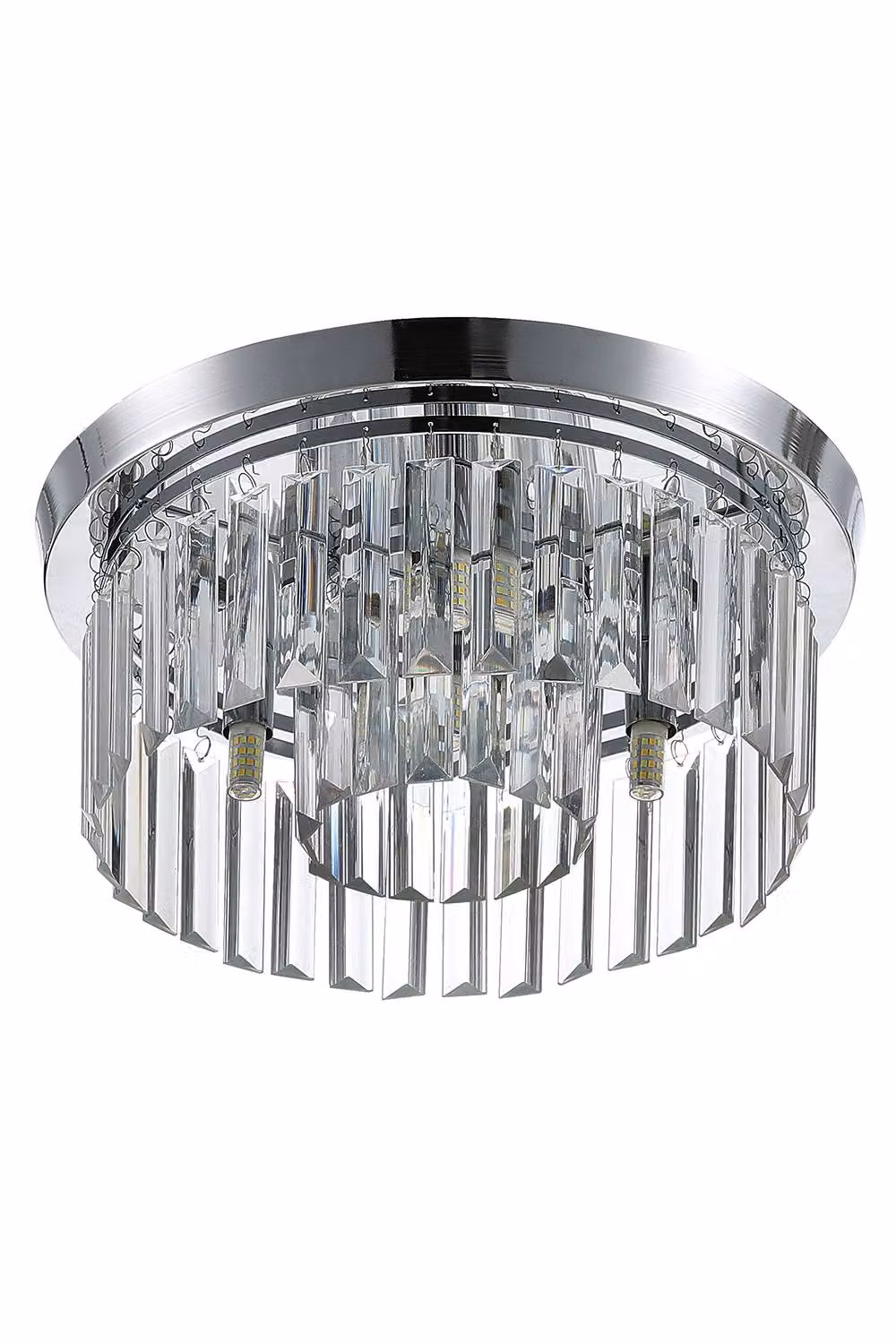 Garden Sanctuary Crystal Mount Ceiling Light in Silver and Chrome – 2