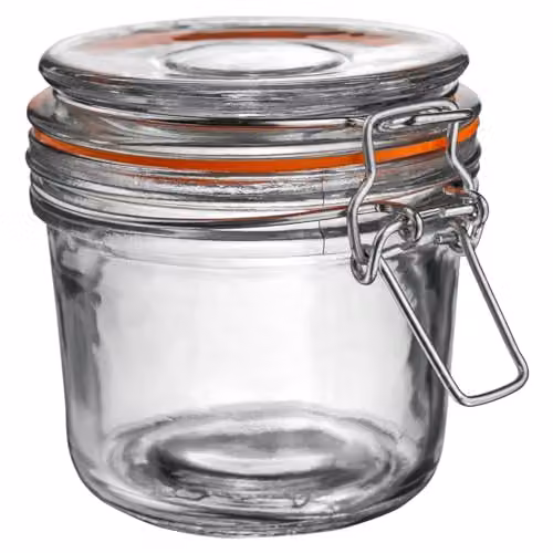 Argon Tableware Set of 6 Transparent Glass Storage Jars with Airtight Stainless Steel Clip Lids and Silicone Seals, 350ml – 3