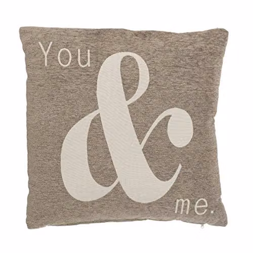 Orsina You & Me Words Cushion in Beige, W/D/H: 45 x 45 x 45 cm