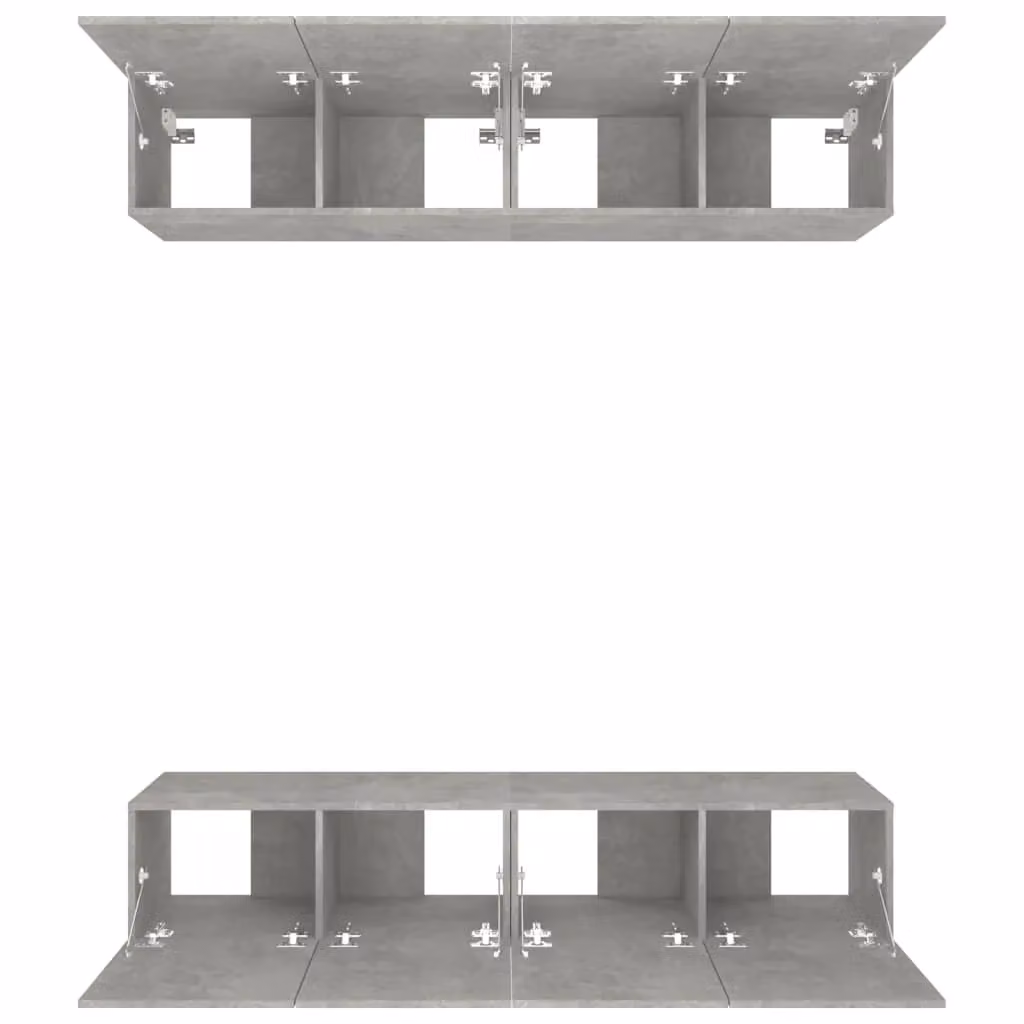 Berkfield Home Set of 4 TV Cabinets in Concrete Grey Engineered Wood W/D/H: 80 x 30 x 30 cm – 2
