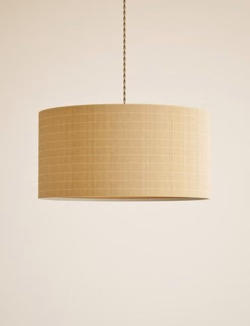 M&S Large Natural Bamboo Cylinder Shade in Beige and Brown