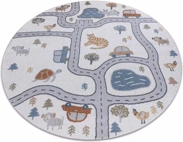 RugsX Bono Round Yellow Kids Motif Rug, Diameter: 160 cm – 1