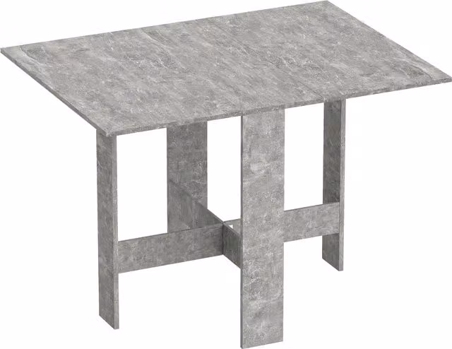 HOMCOM Grey Folding Drop Leaf Dining Table for 4-6 People