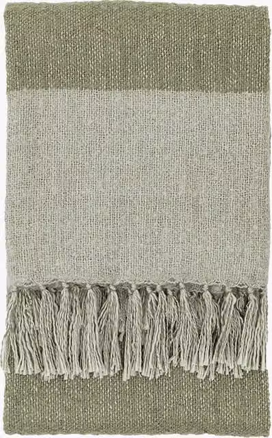 Perch & Parrow Striped Throw in Green