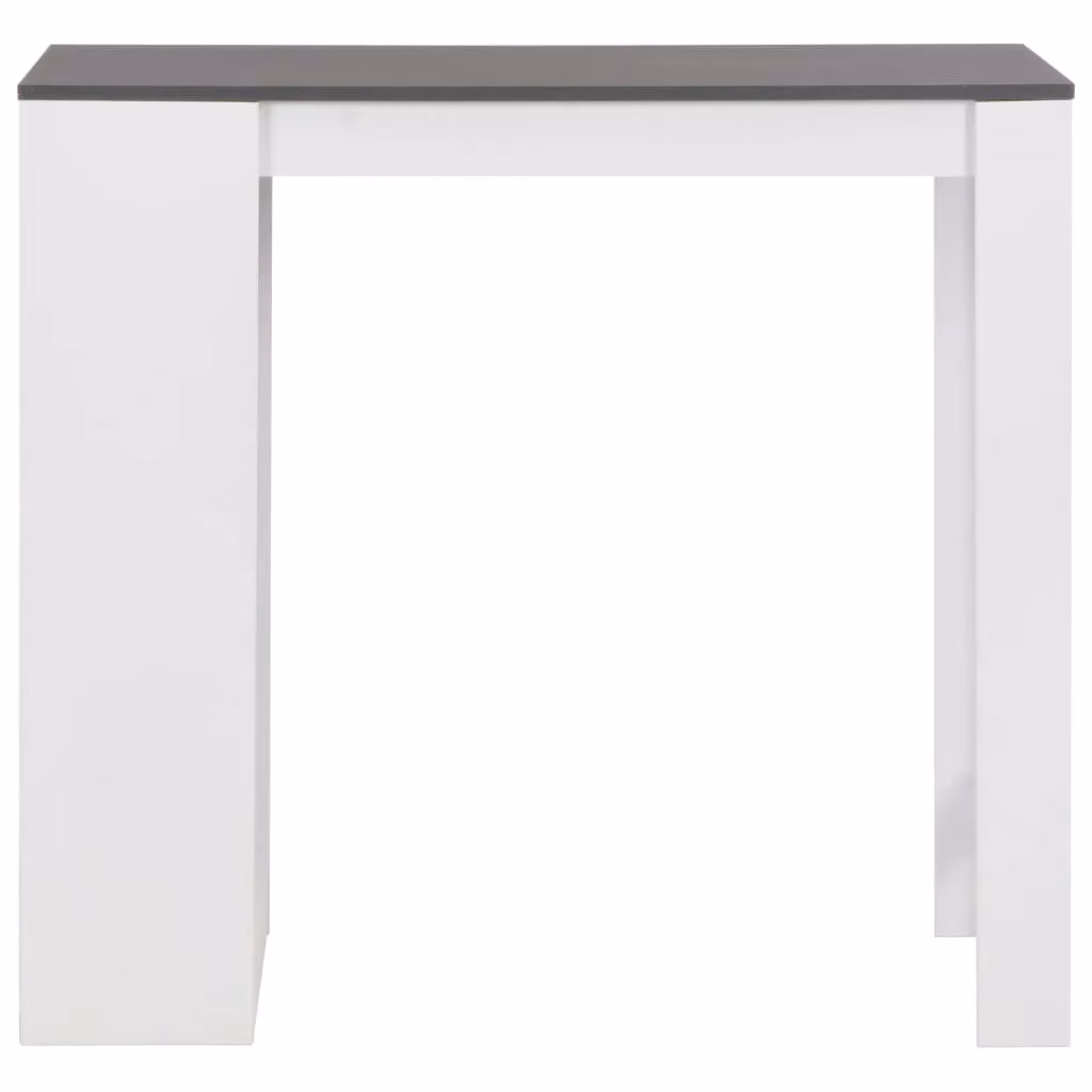 Berkfield Home Modern Bar Table with Shelf in White, W/D/H: 110 x 50 x 103 cm