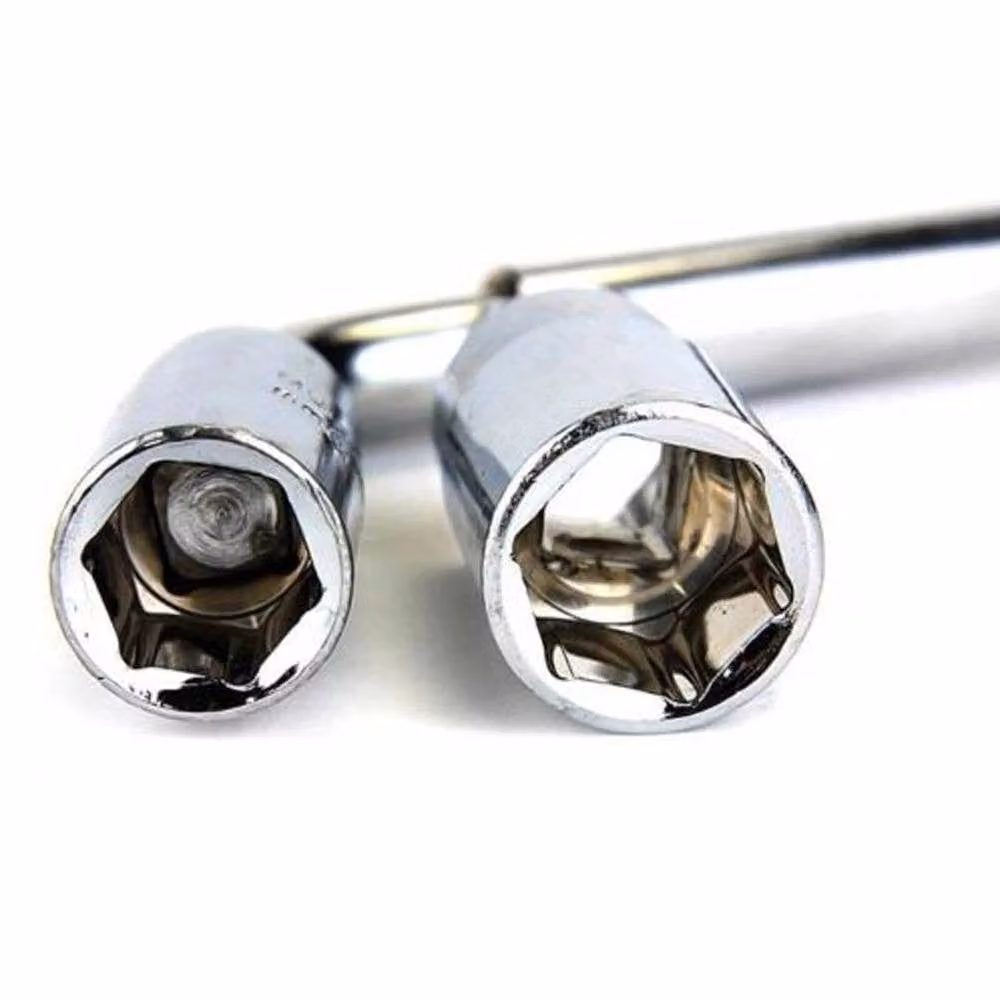 NESTLUNE Extendable Wheel Lug Nut Wrench Socket Set in Silver, 17/19/21/23mm – 2