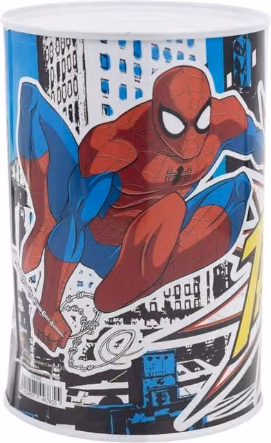Stor Spiderman Street Piggy Bank for Kids in Multicolour and Green