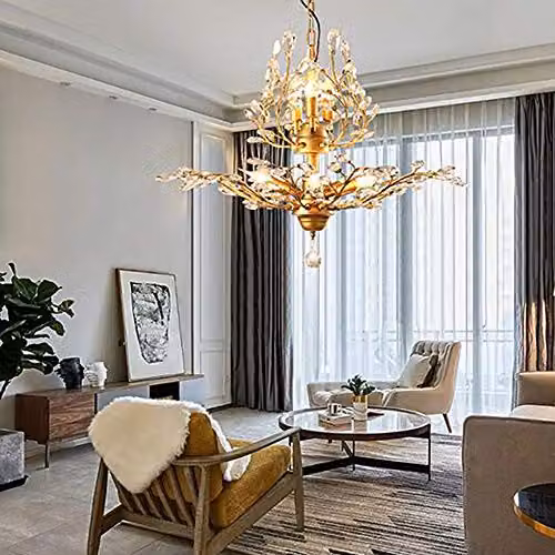 TCpick Mid Century Crystal Tree Branch Chandelier in Gold/Brass with 7 Lights – 3