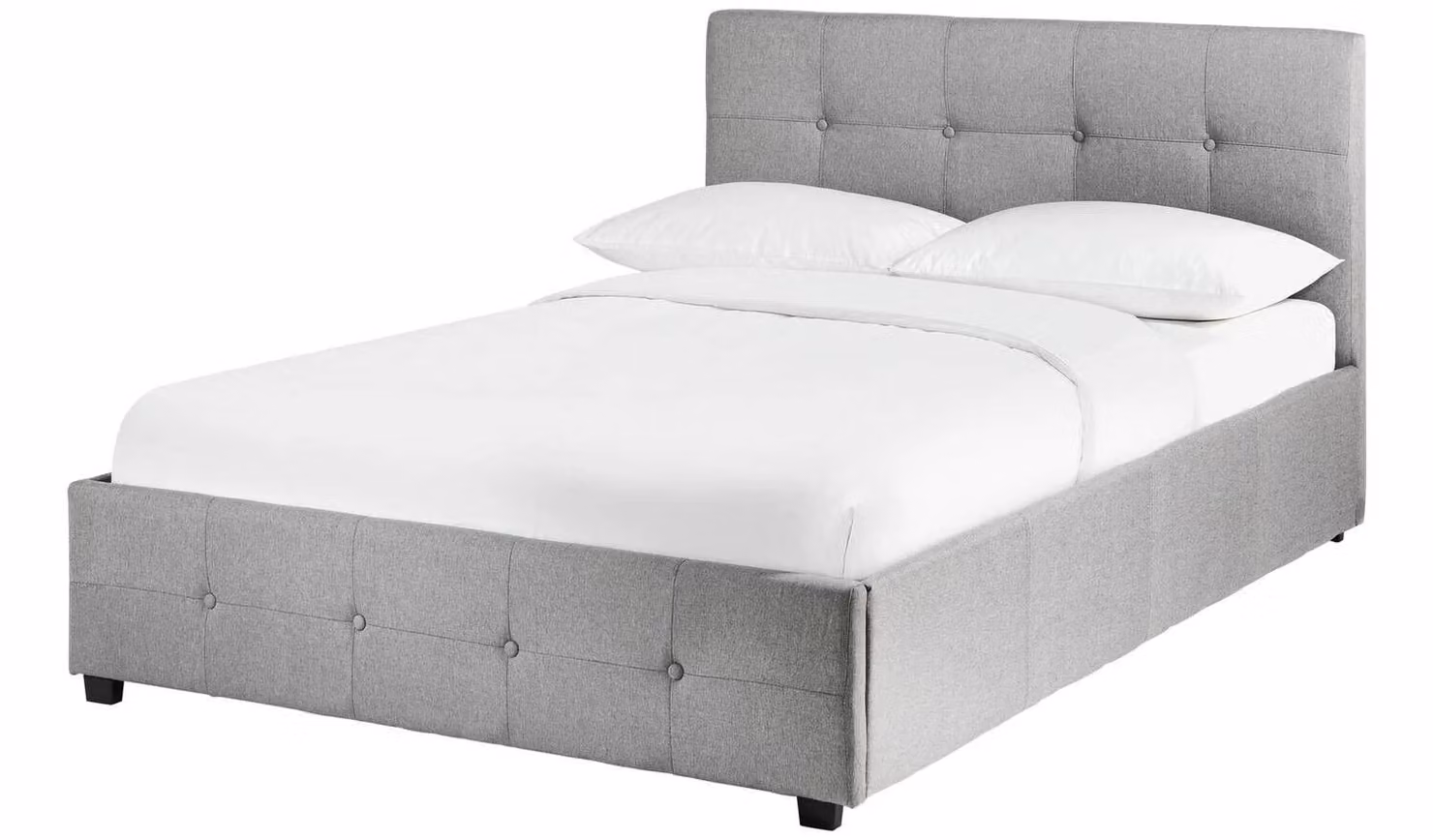 Eros Kingsize Upholstered Ottoman Bed Frame in Grey with End Opening Storage