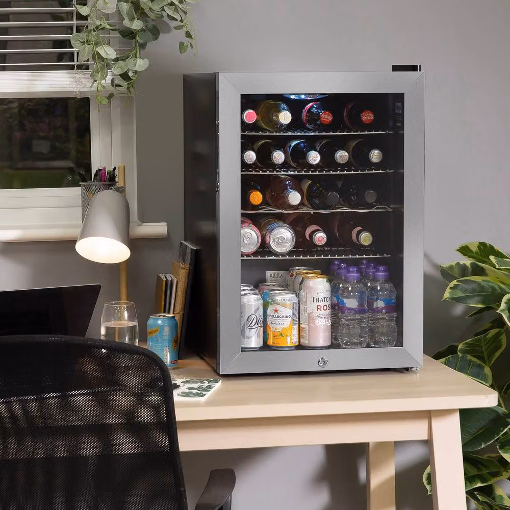 Kahla 62 Litre Under Counter Drinks Cooler with Glass Door and Adjustable Temperature in Silver – 5