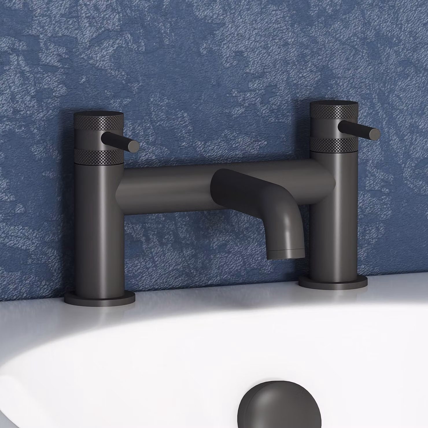 Royal Bathrooms Core Deck Mounted Single Lever Bath Filler Tap in Matt Black