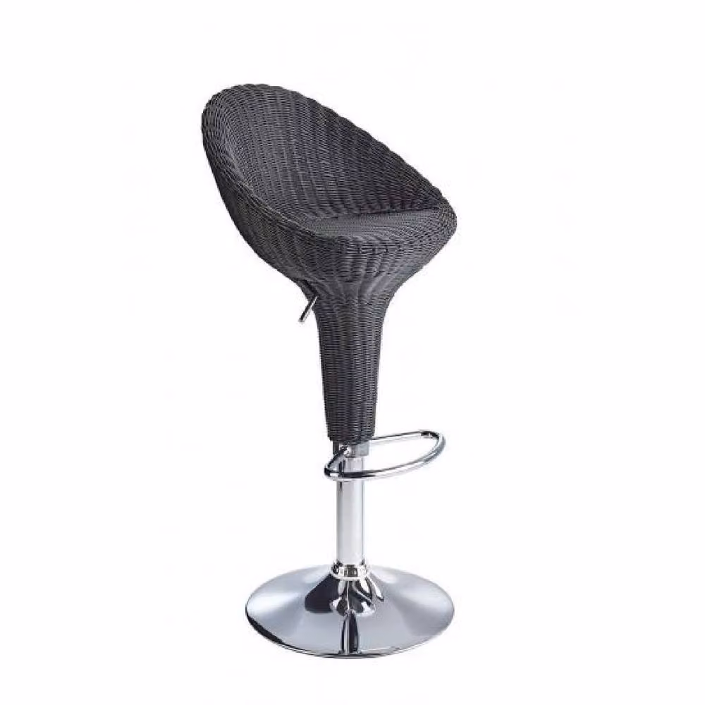 netfurniture Blazone Black Rattan Style Modern Kitchen Bar Stool with 360 Degree Swivel and Height Adjustment – 2