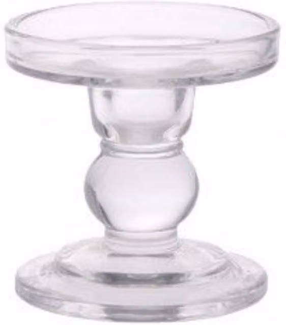 KDMD Clear Glass Pillar Candle Holder Set of 3, Diameter: 8.7 cm