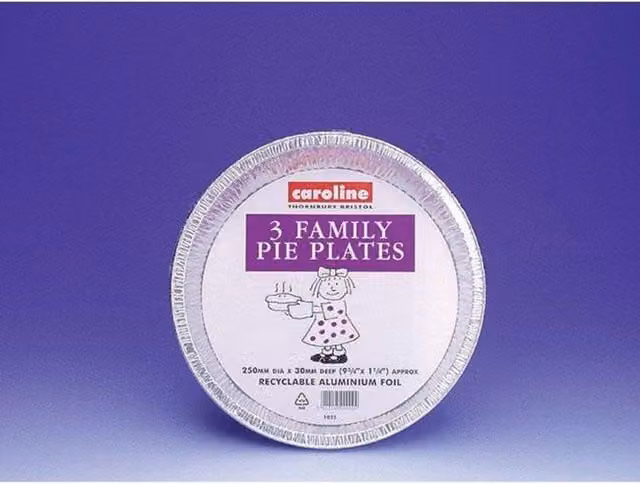 Caroline Silver Multicolour Foil Family Pie Plates, 3 Pack, 250 mm – 1