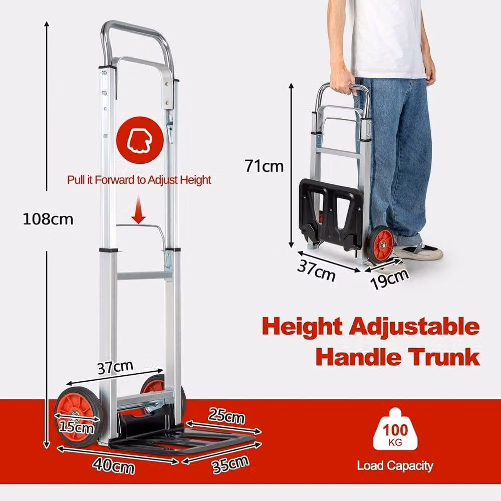 Havendro Heavy Duty Folding Sack Barrow with Telescopic Handle and All Terrain Wheels in Silver – 2