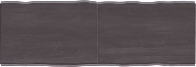 Berkfield Home Table Top Live Edge Solid Wood Countertop in Dark Grey and Brown, W: 120 cm, D: 40 cm, H: 2-4 cm – 1