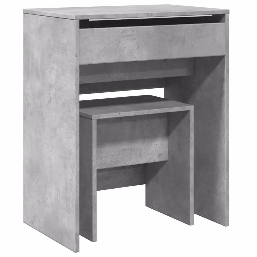 Berkfield Home Modern Dressing Table and Stool in Grey, W: 60 cm, D: 40 cm, H: 113.5 cm – 2
