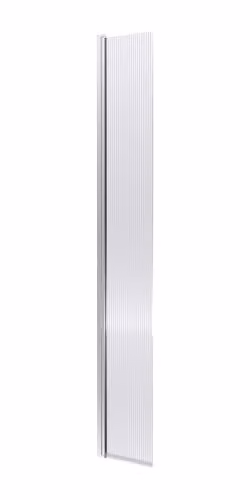 nuie WRFL18530HC Fluted Modern Bathroom Wetroom Hinged Flipper Screen with Support Bar, 8mm Toughened Safety Glass, W/D/H: 322 x 27 x 1850 mm, Polished Chrome