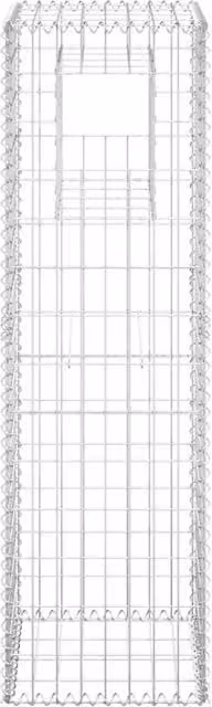 Berkfield Home Durable Square Gabion Basket Post in Silver Steel, W/D/H: 40 x 40 x 140 cm
