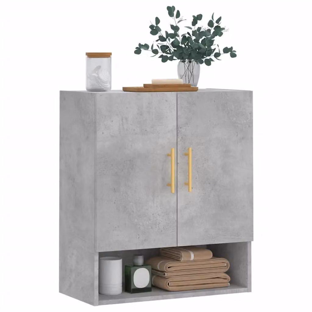 Berkfield Home Wall Cabinet in Concrete Grey, W/D/H: 60 x 31 x 70 cm – 2