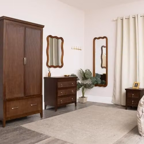 Melody Maison Modern Organic Wavy Edge Wall Mounted Mirror in Brown, W: 60 cm, H: 80 cm – 4