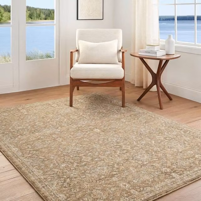 Livabliss Becki Owens Penny Vintage Boho Fringe Rug in Beige and Tan, W: 200 cm, D: 275 cm – 1