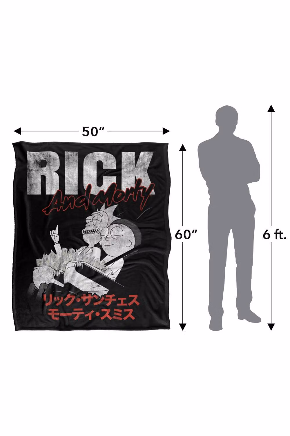 Warner Bros. Rick and Morty Manga Silky Touch Super Soft Fleece Throw Blanket, Multicolour, W: 91.44 cm x L: 147 cm – 8