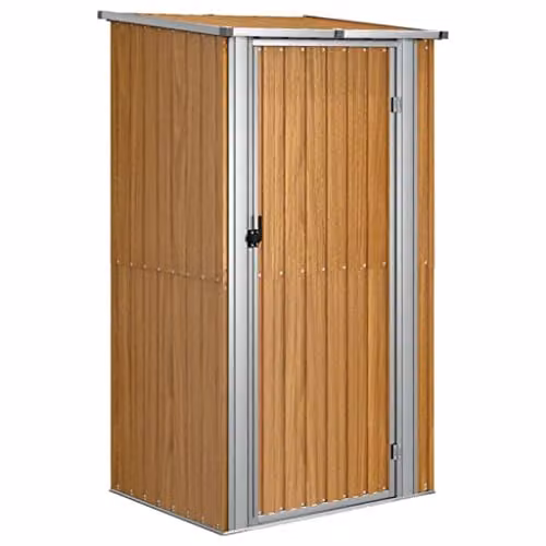 vidaXL Brown Galvanised Steel Garden Shed W/D/H: 118.5 x 97 x 209.5 cm – 1