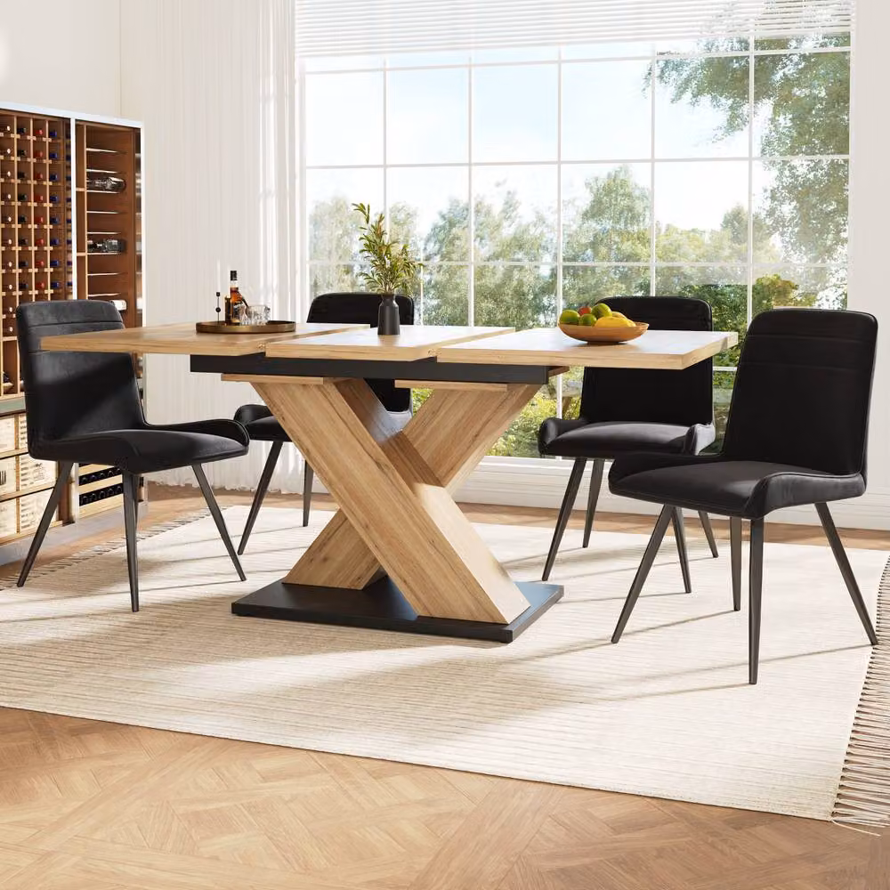 BTM Extendable Rectangular Dining Table in Brown, W/D/H: 119 x 80 x 75 cm – 2