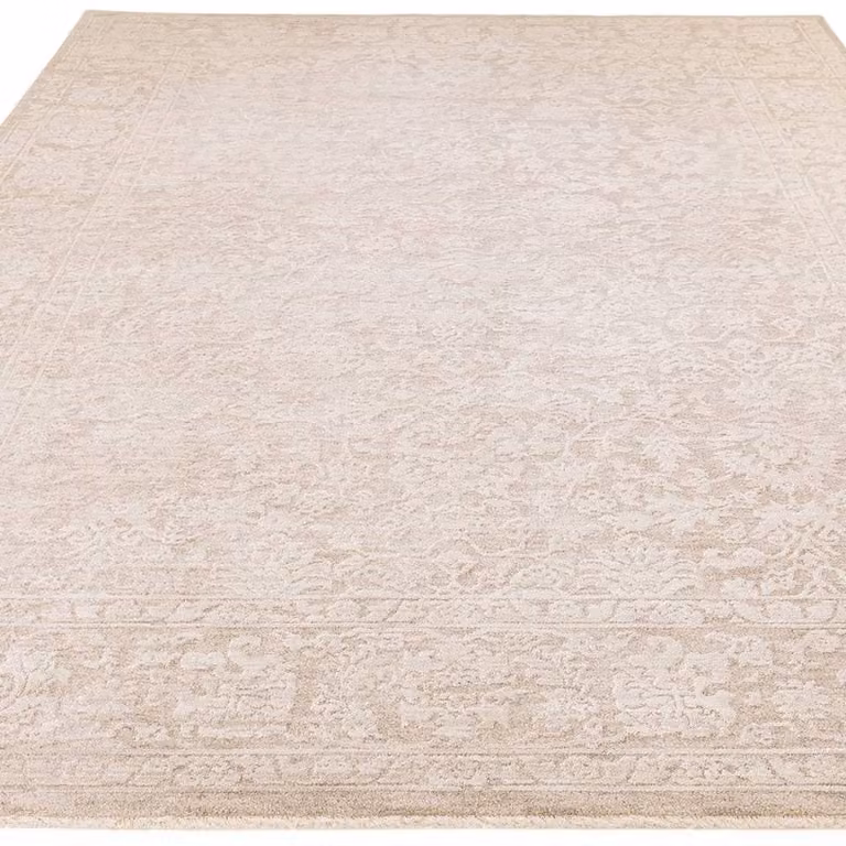 The Rug Shop UK Natural Border Traditional Abstract Rug in Beige and Sand, W/D: 240 x 320 cm