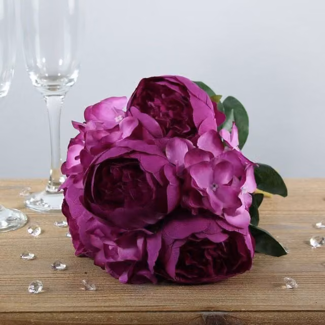 Kingsbury Gifts Artificial Arundel Peony Tabletop Bouquet in Purple