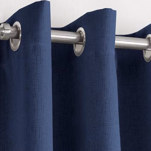 Enhanced Living Plain Blue Thermal Noise Reducing Dim Out Eyelet Curtains, W: 229 cm x D: 137 cm – 2